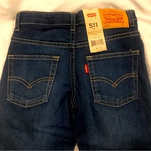 Levi’s 511 JEANS Blue w Top Stitch Size 6 Regular Child Adjust Waistband Stretch